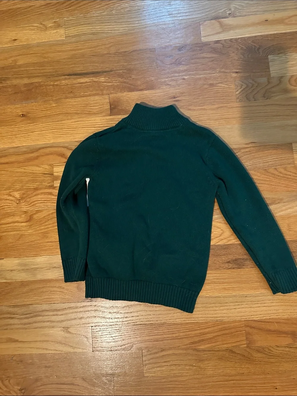 The Children's Place Dark Green Zip-Up Holiday Train Sweater